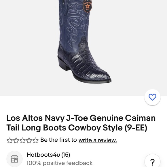 Beautiful navy blue Wild West boots retails for roughly 1300.00 asking 400 main image 4